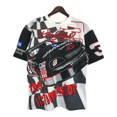 00年代 USA製 CHASE AUTHENTICS デイル・アーンハート オールオーバープリント レーシングＴシャツ ホワイト (メンズ XL) 中古 古着 T3890