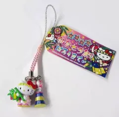 【中古】キーホルダー・マスコット(キャラクター) キティ(仙台七夕祭り) 根付け(ピンク×シルバー) 「ハローキティ」 宮城限定