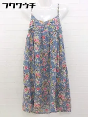 ◇ Ray BEAMS レイビームス 総柄 キャミソール 膝丈 ワンピース ブルー系 レディース 【中古】 【1105120007126】