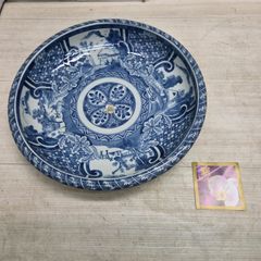 染付 皿 花鳥文 骨董品 - メルカリ