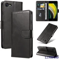 iPhone SE ケース 手帳型 第2世代 第3世代 iPhone8 iPhone7 iPhone se3 スマホケース 携帯カバー レザー 軽量 薄型 耐衝撃 耐摩擦 全面保護 マグネット式 カード収納 スタンド機能 se 4.7イン SE3 黒 992