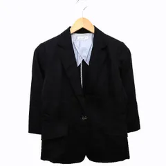 アー・ヴェ・ヴェスタンダード ミッシェルクラン a.v.v standard テーラード ジャケット シングル 無地 シンプル 背抜き 七分袖 コットン 綿 36 ブラック 黒 /HT22