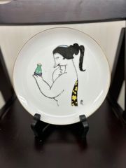 清水崑 カッパ画大皿 黄桜謹製