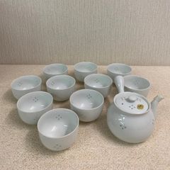 【フォロー割対象商品】有田焼　英峰　白磁　急須　湯呑み10客セット