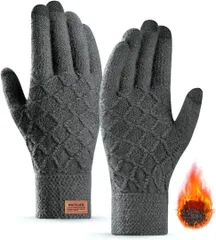 手袋 メンズ スマホ対応 防寒 ふわふわ裏起毛 あたたかなニット製 男女兼用