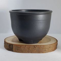 伝市鉢 穴窯作品 コウロ型 4号 緋色 新品未使用 / 陶器鉢 植木鉢