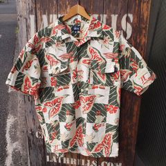 90s STUSSY オールド ステューシー シアサッカー アロハシャツ US-S