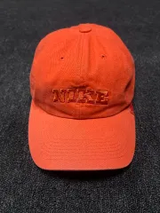 90s ヴィンテージ NIKE(ナイキ) ボールキャップ NIKE 刺繍 ロゴ オレンジ キャップ