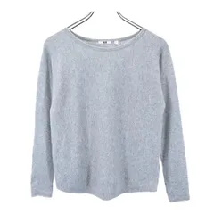 ユニクロ カシミヤ100% 長袖 ラウンドボリューム ニット S グレー UNIQLO セーター レディース