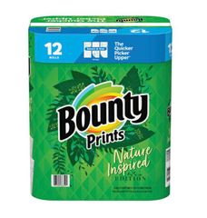 【送料無料】Bounty バウンティー ペーパータオル プリント 128カット×12ロール KIRKLAND キッチンペーパー 柄付き セレクトAサイズ 2枚重ね 大容量 コストコ COSTCO 沖縄・離島は別途送料追加