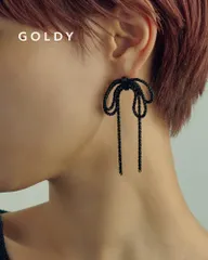 【SALE】GOLDY/ゴールディ/レイヤード チェーン リボン イヤリング/アクセサリー/2231111