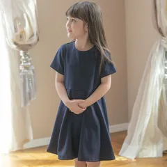 【ネイビー半袖】シンプルポンチワンピース TAK キッズ キャサリンコテージ