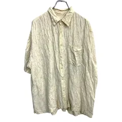 IZOD 半袖シャツ XLサイズ アイゾッド 総柄 クリームイエロー 古着卸 アメリカ仕入 t2406-3510