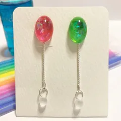 ＜No.17＞☆ハンドメイド☆風船　レジン　ピアス サージカルステンレス
