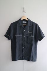 HYSTERIC GLAMOUR オープンカラーシャツ ヒステリックグラマー ボーリングシャツ 半袖シャツ コットン レーヨン ブラック S