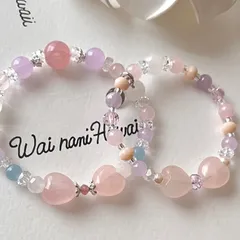 親子ペア『 Princess ribbon 』天然石ブレスレット
