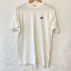 80s 90s ヴィンテージ！(^w^)b NIKE ナイキ 日本製 クルーネック 半袖 Tシャツ シンプル TEE 銀タグ ロゴ刺繍 ワンポイント トップス スポーティ ホワイト メンズ 男性 サイズXL