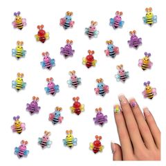 ネイルパーツ 蜂 昆虫 11ｍｍ ミックス ハチ 100個 生き物 混色 ぷっくり ミツバチ 虫 3Ｄ カボション レジン デコパーツ アクセサリー ハンドメイド 手芸 パーツ BD4127