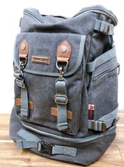 【1124】WITZMAN トラベルバックパック グレー キャンバス メンズ レディース キャンバスバックパック キャリーオンラゲッジリュックサック コンバーチブルダッフルバッグ L 旅行用バッグ