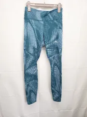 ◇ Θ PUMA プーマ 総柄 ランニング フェイバリット フル AOP タイツ サイズS グリーン ブルー系 レディース E  【1506110013101】