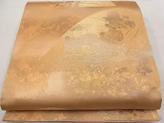 平和屋着物■六通柄袋帯　遠山秋草文　金糸　逸品　n-pk2979