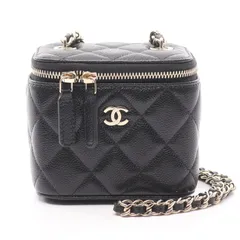 シャネル CHANEL ショルダーバッグ ミニ ヴァニティ ケース AP1340 ブラック キャビアスキン(グレインドカーフ) スモール バニティ チェーンショルダー レディース