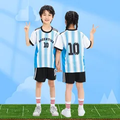 140~145cm　アルゼンチン メッシ　子供サッカーユニフォーム上下2点セット