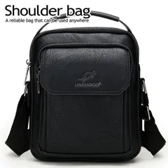 ショルダーバッグ メンズ ワンショルダー 斜め掛け おしゃれバッグ Vintage 斜めがけ メンズボディバック かっこいい ボディバッグ レザー ワンショルダーバッグ カバン 鞄 かばん レザー調 メンズバッグ 7988044 (M_ブラック)