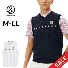 アンパスィ メンズ ゴルフウェア and per se GOLF アクティブ ニットベスト Vネックベスト ストレッチ 男性 紳士用 服 GOLF トップス メンズウエア スポーツウエア/AMS2004A1