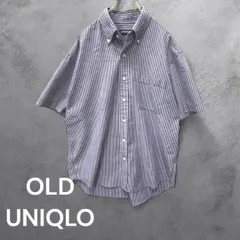90s~ OLD UNIQLO｜ユニクロ　ストライプ　BD 半袖シャツ　メンズ　古着　ヴィンテージ