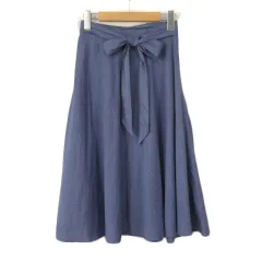 コラージュ ガリャルダガランテ COLLAGE GALLARDAGALANTE スカート フレア ストライプ リネン F 青 ブルー