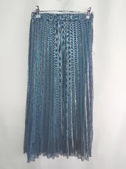 ◇ JEANASIS ジーナシス ロング丈 プリーツ スカート サイズF ブルー系 レディース E  【1408220017119】