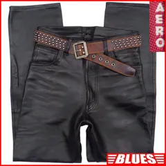 エアロレザー 【32】未使用級 激レア 本革 馬革 レザーパンツ 黒
