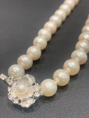 真珠 ネックレス 女性用 45cm レディース 8mm かわいい おしゃれ シルバー