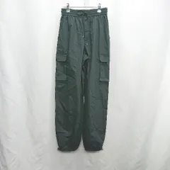 ◇ Θ GU ジーユー ウエストゴム 綿混合 カーゴパンツ サイズS ブラック レディース E  【1410290025895】