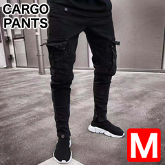 カーゴパンツ ブラック Mサイズ メンズ パンツ デニム ワークパンツ