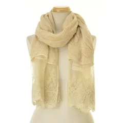 【CHikazawa】レース切替ニットストール