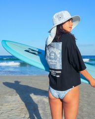 2025春夏 新品【BILLABONG/ビラボン】SQUARE LOGO LOOSE CROPPED TEE Tシャツ DEN レディース BF013205