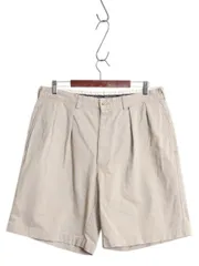 【お得なクーポン配布中!】 90s ポロ ラルフローレン コットン チノ ショートパンツ メンズ 35 古着 オールド ショーツ 短パン ツータック ゆったり チノパン ポロチノ