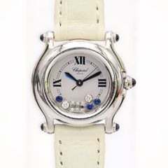 CHOPARD ショパール ハッピースポーツ 27/8245-23 2P/3S/イニシャルダイヤH クォーツ SS×革 白文字盤 レディース腕時計 プレゼント 贈り物 ギフト 20代 30代 40代 50代【中古】