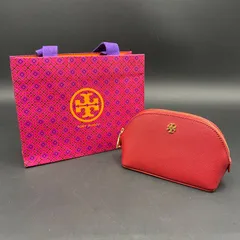 87 美品 TORY BURCH トリーバーチ PVC ポーチ レッド ショップ袋・保存袋付き ブランド小物