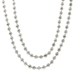 【シルバー×ワンサイズ】[Cream dot. クリームドット公式]ネックレス レディースステンレス製 ロング 金属アレルギー つけっぱなし サージカルステンレス チェーン ボールチェーン 2重 2連 2way 大人