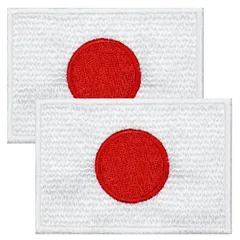 【特価商品】M 日の丸 ワッペン 刺繍 日本国旗 WappenCook ワッペン屋 2Pセット 日本製 2点セット Mサイズ スポーツ 空手 柔道 野球 サッカー 応援グッズ 日本代表 JAPAN ワッペンアイロン接着