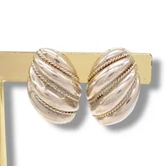 ティファニー Tiffany & Co. ツイスト イヤリング 925 K14 シルバー 貝殻 ロープ ヴィンテージ コンビ シルバー イエローゴールド 4228