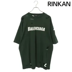 BALENCIAGA デストロイ加工Tシャツ ターコイズXS 正規品 BALENCIAGA デストロイ加工Tシャツ ターコイズXS 正規品