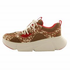 アグ UGG カレ レース スぺクル Calle Lace Speckled スニーカー スエード ハラコ ローカット US7 24cm 茶色 ブラウン 赤 レッド 1123931-CHE-07 /XZ ■GY11のサムネイル