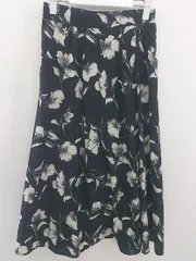 ◇ fifth フィフス 花柄 ロング フレア スカート サイズM ブラック マルチ レディース  【中古】 【1203070007187】