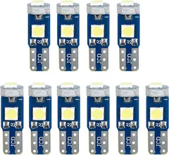T5 LED メーター球 ウェッジ球 led t5 メーター球 バルブ メーター球 パネル球 エアコン球 t5 led ホワイト 3030-3SMD ダッシュボードランプ ３連 高輝度 12V車用 バイク用 t5 led 拡散 LED電球