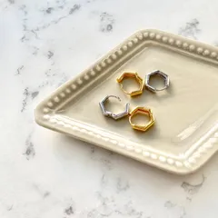 silver925 hexagon mini pierce