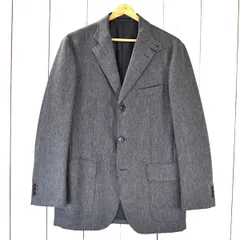 美品 GREEN LABEL RELAXING アローズ コットン混 3つボタン シングル ジャケット S ダークグレー 3122-199-0702 5TD038 【送料無料】【中古】【メンズビジネス】202504